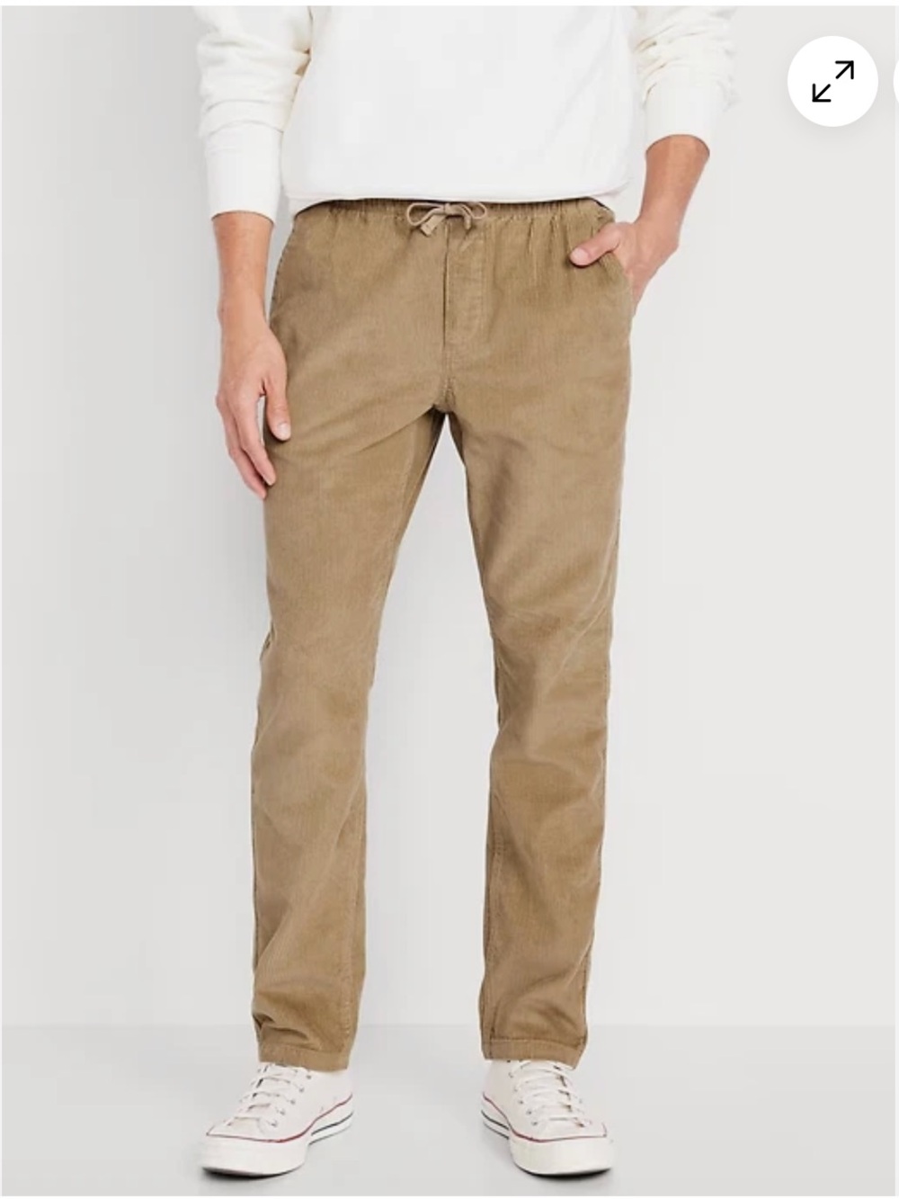 Old Navy Men's Corduroy Drawstring Pants in Tan